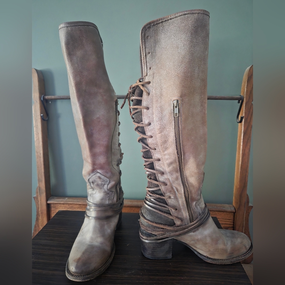 Freebird Coal Brown Leather Knee-High Boots